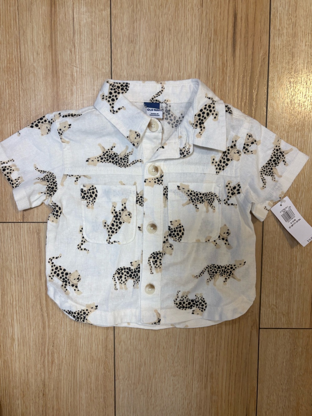 Old Navy White Dalmatian Print Kids Button-Up Jean Jacket
